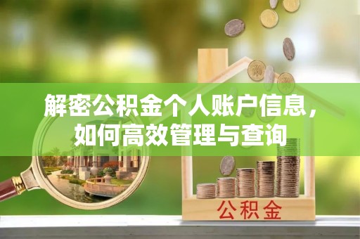 佳县解密公积金个人账户信息，如何高效管理与查询